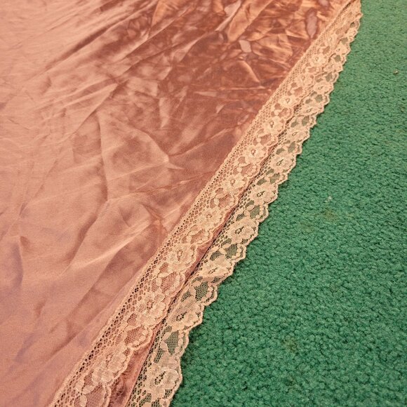 By Anthropologie Womens Sleep Dress Sz S Mauve Copper Reversible Lace-Trimmed Sl - Picture 6 of 10